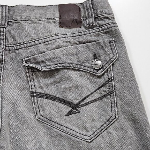 Marc Ecko Jeans Men 34 Gray Straight Leg Pockets Cotton Hippie Grunge Streetwear - Picture 11 of 16